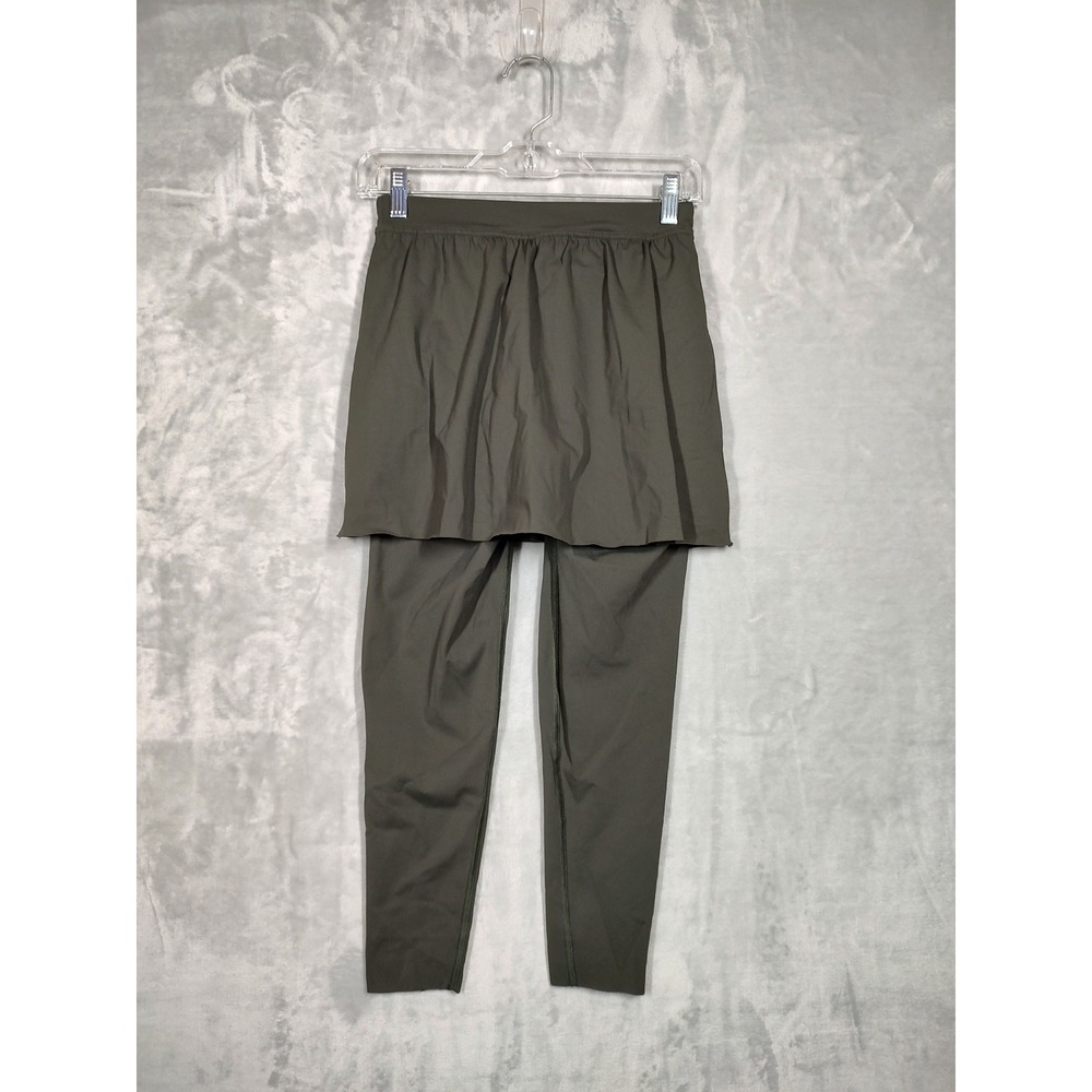 Spanx Booty Boost Skort Leggings Olive Green Compression Activewear Small 3412‎